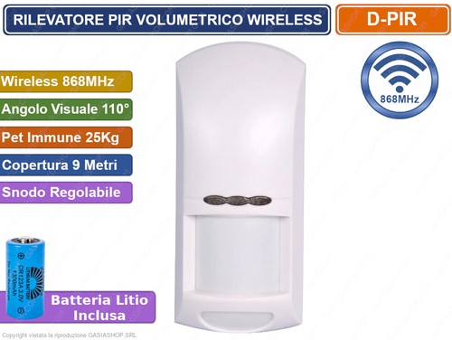 Sensore doppio pir wireless - sensore,